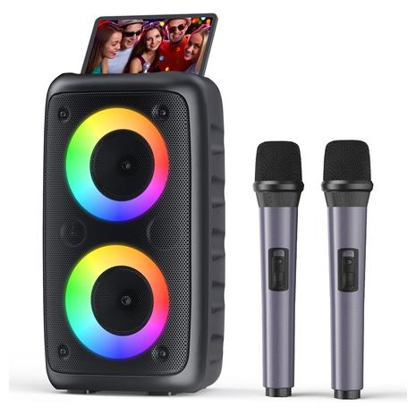 Portable Bluetooth Speaker Karaoke Machine w/ 2 Mics