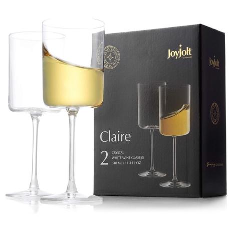 2 Crystal White Wine Glasses