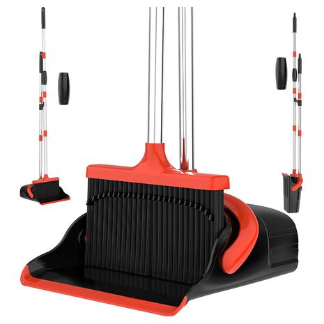 Heavy-Duty Broom & Dustpan With Long Handle