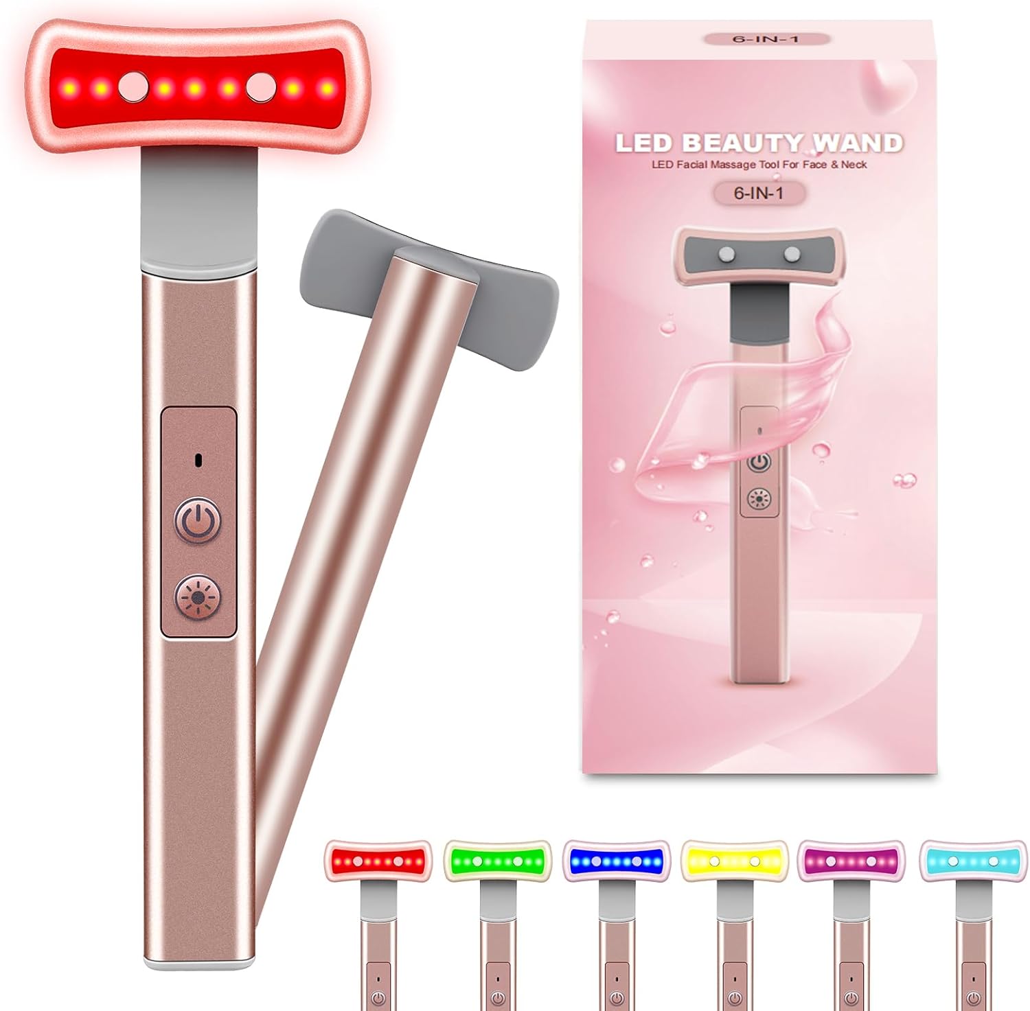 6-in-1 LED Red Light Therapy Eye Massager Skincare Tool