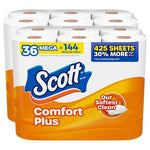 36 Mega Rolls = 144 Regular Rolls Of Scott Comfort Plus Toilet Paper