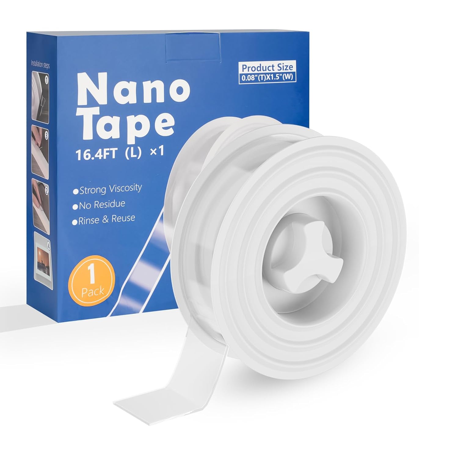 Transparent Nano Double Sided Mounting Tape (1.5 "x16.4 FT )