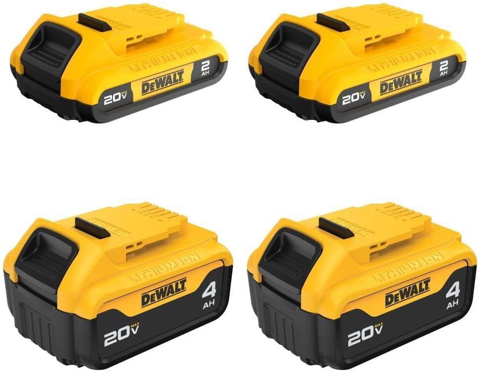 4-Count Dewalt 20V MAX 4Ah and 2Ah Batteries (DCB324-4)