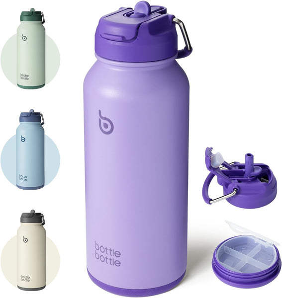 Bottle Bottle Insulated Stainless Steel Sport Water Bottle wWth Straw, 32 Oz