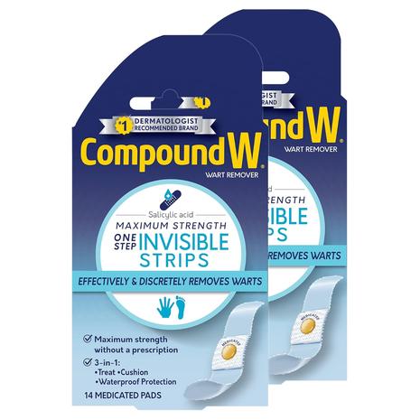 28 Compound W Maximum Strength One Step Invisible Wart Remover Strips