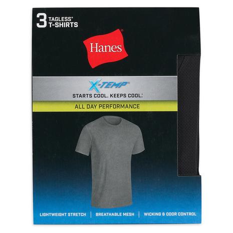 3-Pack Hanes Men's X-Temp Breathable Mesh Crewneck