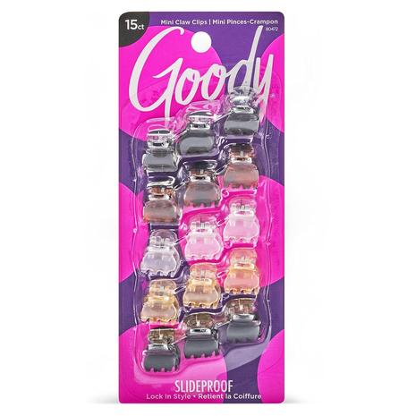 15-Count Goody SlideProof Classics Mini Claw Clips