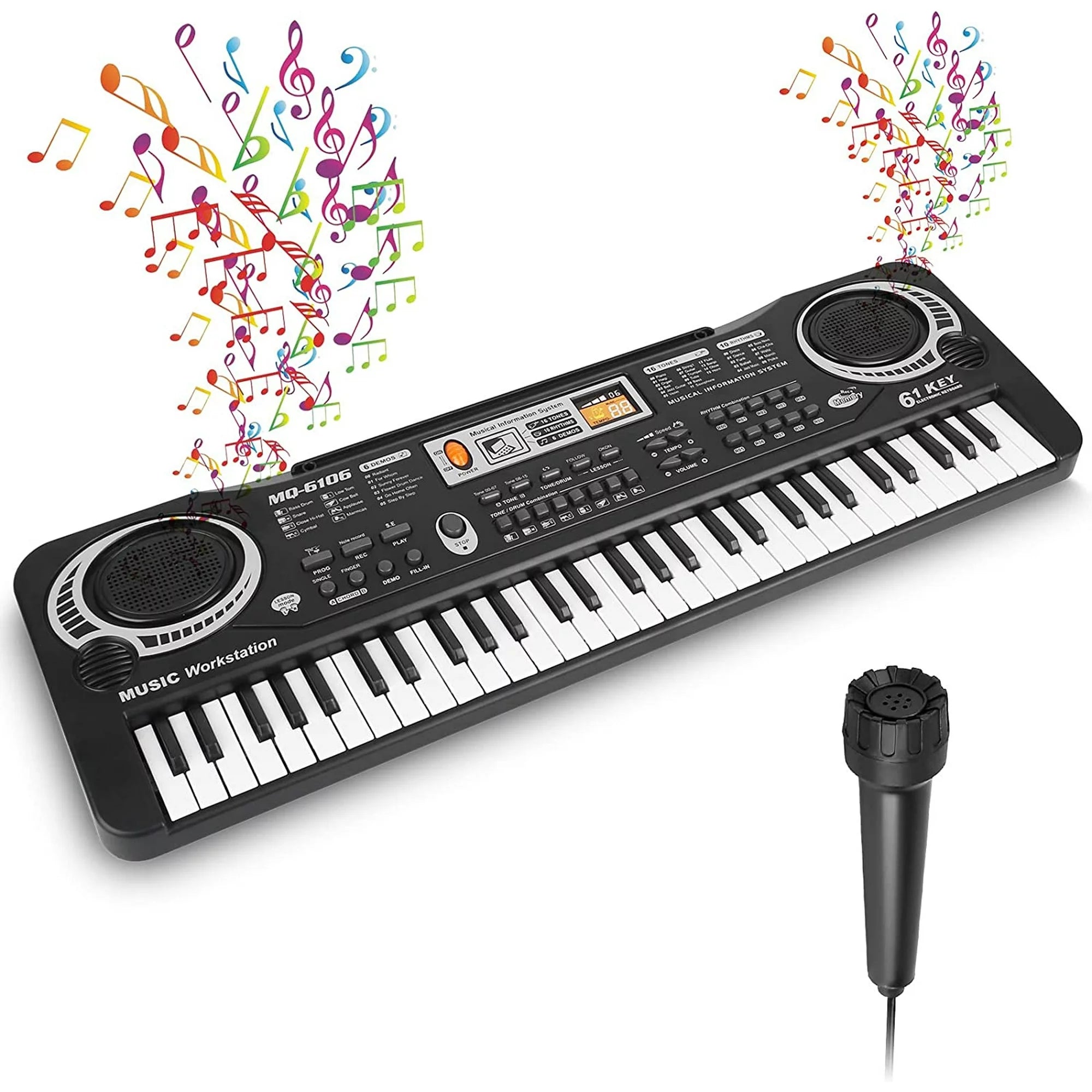 61 Key Keyboard Piano with Microphone for Kids