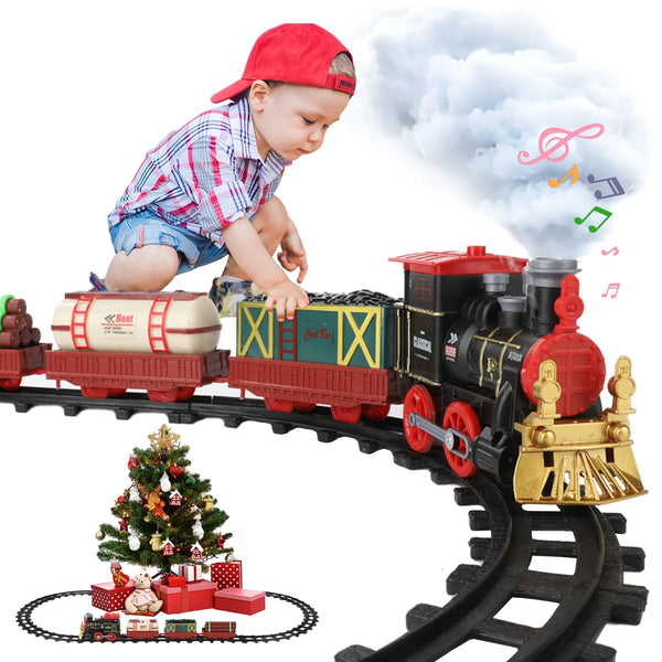 Electric Train Car Track Play Set with Lights And Sounds