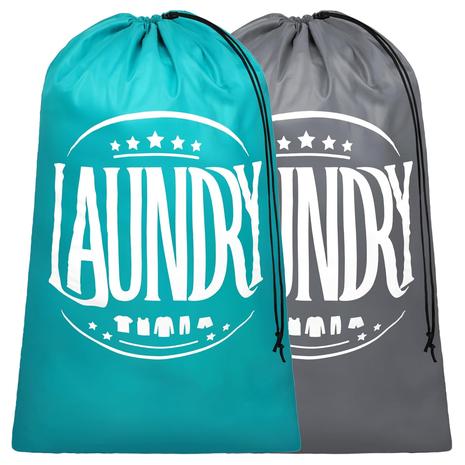 2-Pack Large Laundry Bag w/ Drawstring Closure