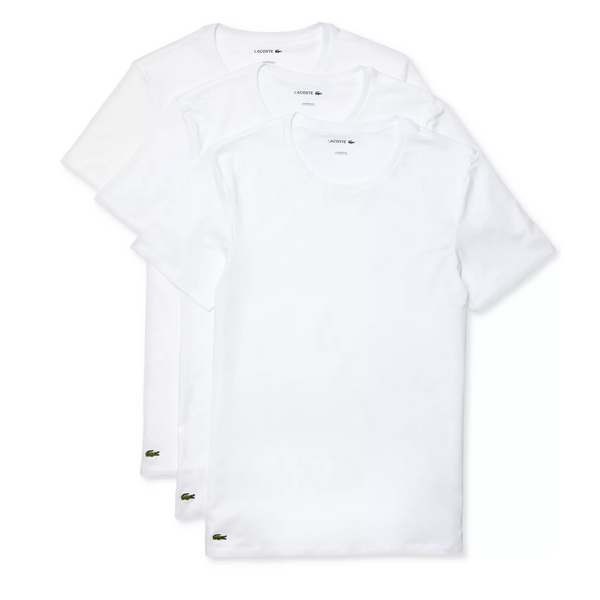 3 Lacoste Men's Crew Neck Slim Fit T-Shirts (2 Colors)