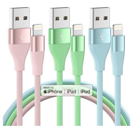 3-Pack 10FT Apple MFi Certified Lightning Cable