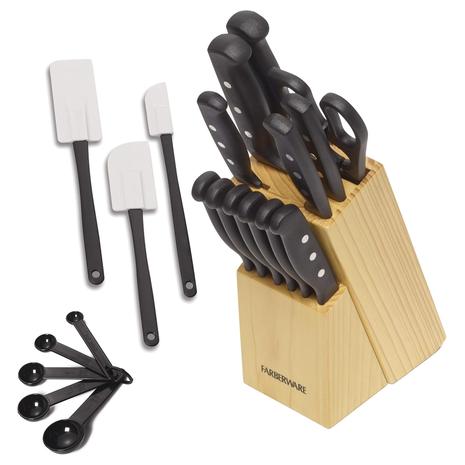 22-Piece Farberware Triple Rivet High-Carbon Stainless Steel Knife Set