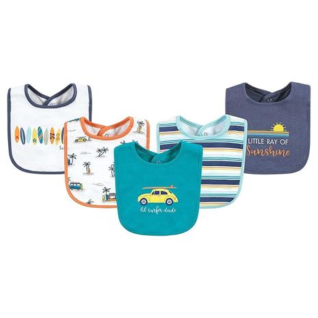 5-Pack Hudson Baby Unisex BabyCotton Bibs