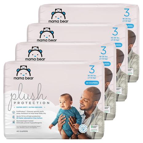 640 Mama Bear Plush Protection Diapers (Size 3)