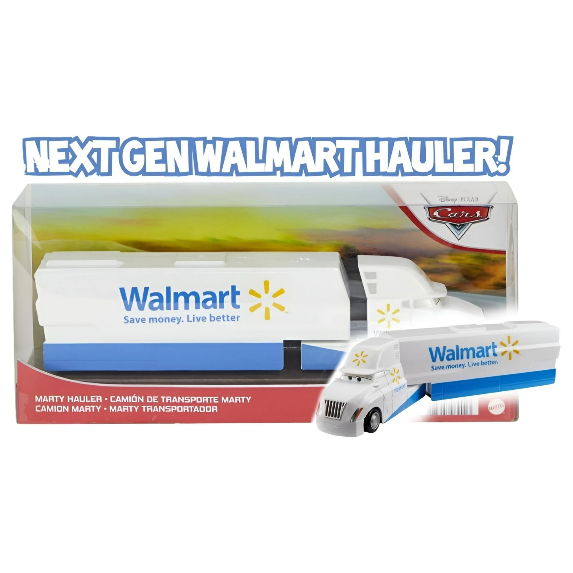 Disney Cars Movie Walmart Mattel White Marty Hauler Toy Truck