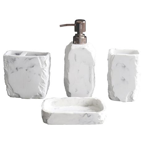 4-Piece Marble Design Bathroom Accessories Set