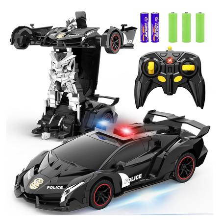 Remote Control Car One Button Deformation to Robot with Flashing Lights