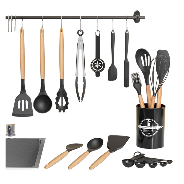 30-Piece Silicone Cooking Utensil Set With Holder