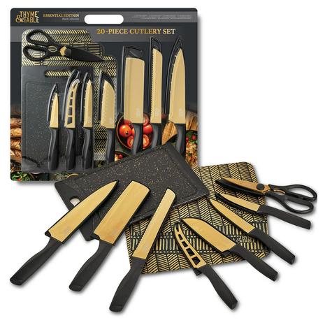 20-Piece Stainless Steel Knife and Cutting Board Set (2 Colors)