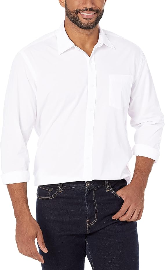 Amazon Essentials Men’s Regular-Fit Long-Sleeve Casual Poplin Shirts