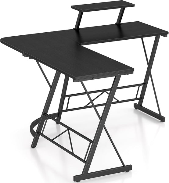 Mr Ironstone L Shaped Corner Computer Gaming Desk (Black,51")