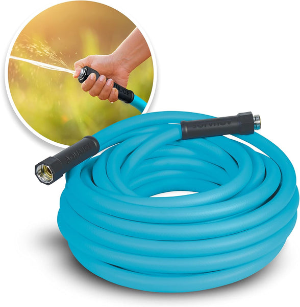 Aqua Joe 50Ft Professional-Grade Hybrid Polymer Garden Hose With Dual Swivel Grips