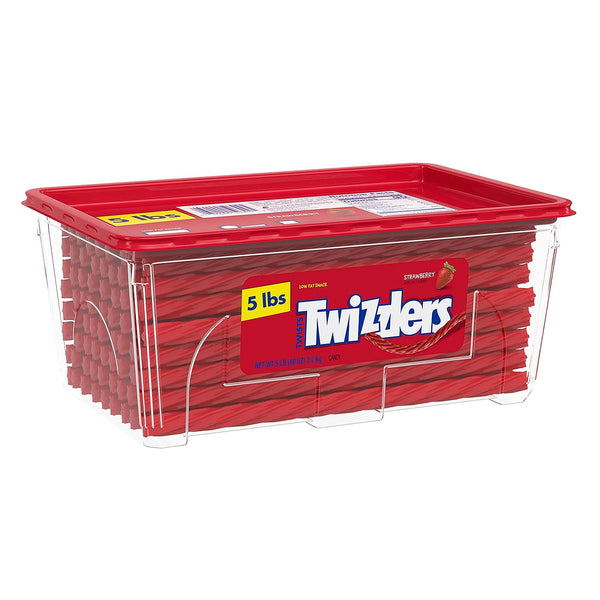 Twizzlers Twists Strawberry Flavored Licorice Style, Low Fat Candy Tub, 5 Lb