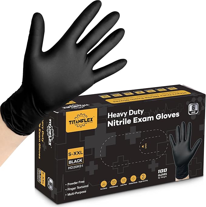 100-Count TitanFlex 6-Mil Disposable Nitrile Exam Gloves