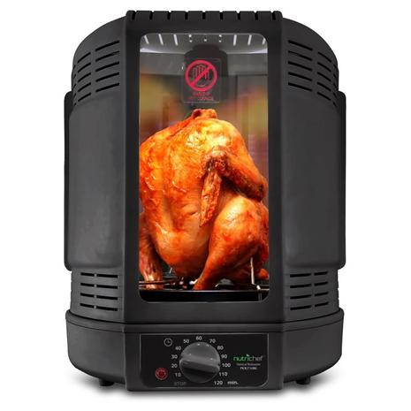 NutriChef Vertical Countertop Rotisserie Oven Roaster w/ Skewer and Rack