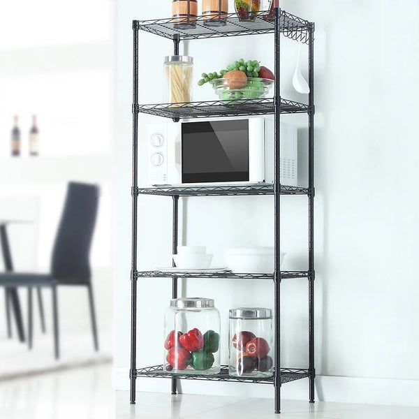 5 Tier Wire Shelving Adjustable Steel Storage Rack