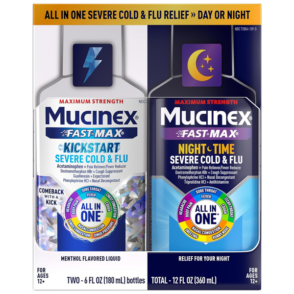 Mucinex Fast-Max Kickstart & Night Time Severe Cold and Flu Medicine