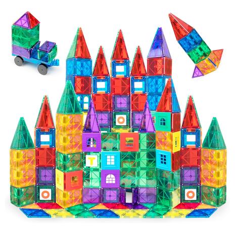 Playmags 150-Piece Magnetic Tiles Building Set