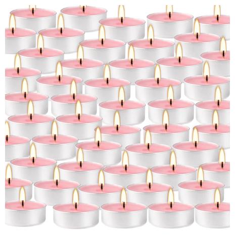 100-Pack Pink Rose Scented Tealight Candles