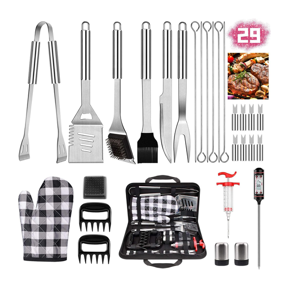 29-Piece Heavy Duty Stainless Steel Grill Accessories Kit