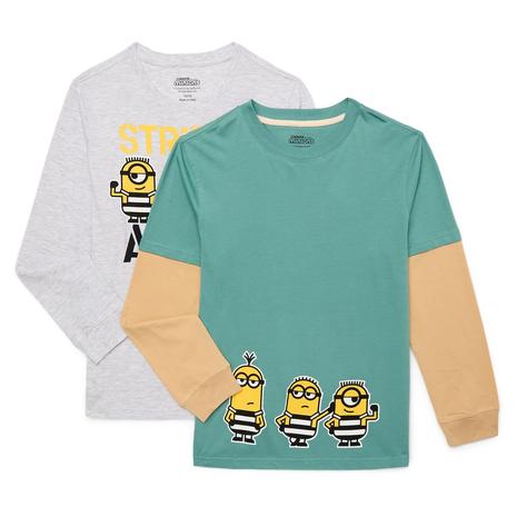 2-Pack Kids Long Sleeve Graphic Tees (4 Colors)