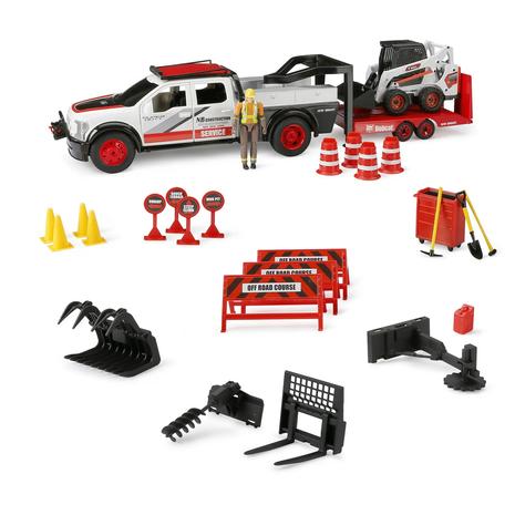 30-Piece Ford Super Duty Truck & Bobcat Skid Steer Vehicle Playset