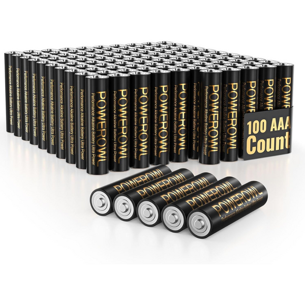 100 High-Capacity Alkaline AAA Batteries