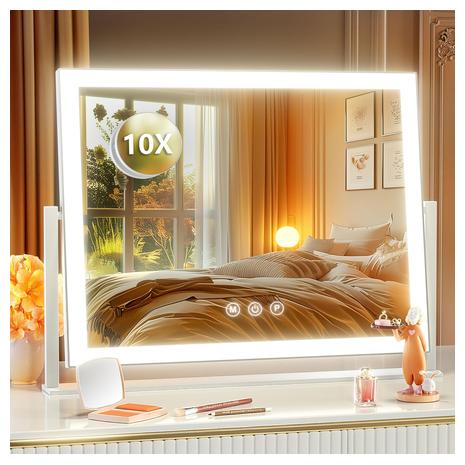 360° Lighted Makeup Mirror w/ 3 Lighting Modes 5X Magnification