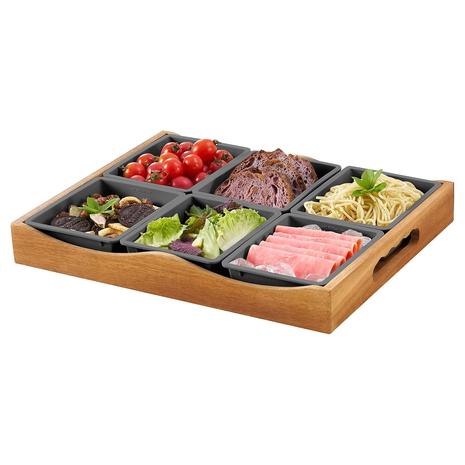 Acacia Wood Serving  Divider Tray w/ Handles