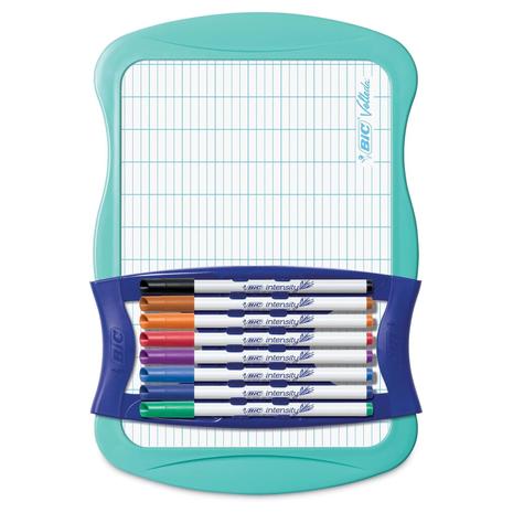 BIC Intensity Dry Erase Kit w/ 9-Dry Erase Markers & 1 Dual-Sided Board