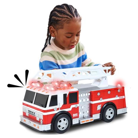 Motorized Fire Truck w/Lights, Sounds & Extendable Ladder