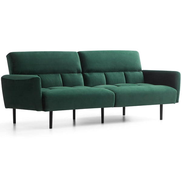 Sofa Bed with Box Tufting and Removable Arms