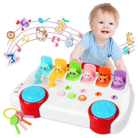 Interactive Pop Up Animal Toys with Music & Light