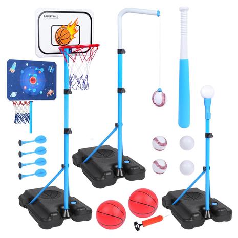 4-In-1 Kids Basketball, Baseball, Darts & T Ball