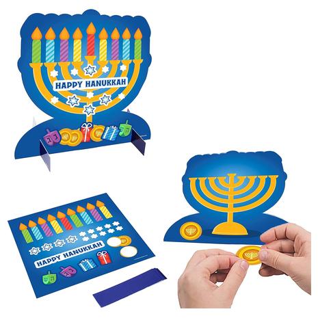 6-Pack 3D Menorah Sticker Decoration