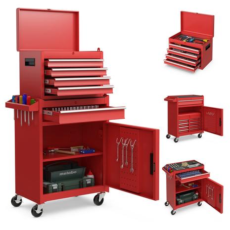 Costway Rolling Tool Chest Cabinet w/ 5 Sliding Drawers