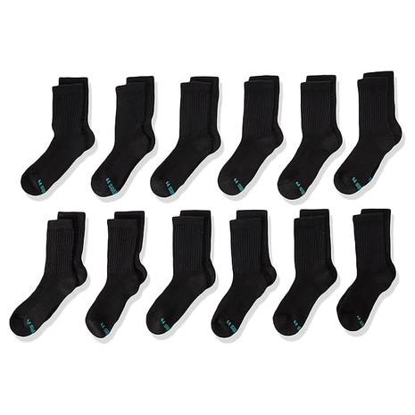 12-Pairs Hanes Boys' Double Tough Cushioned Socks