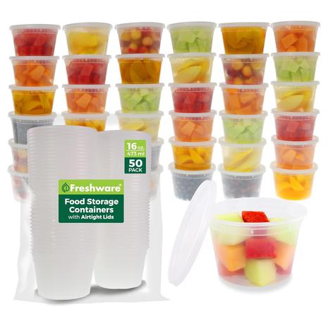 50-Piece Freshware Food Storage Containers