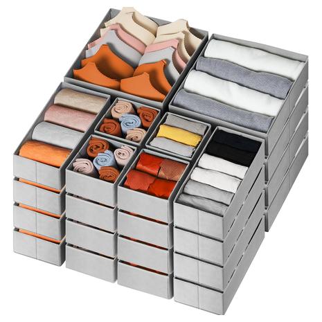 24-Pack Drawer Organizer Clothes Bins